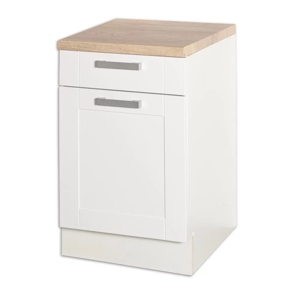 Anrichte MATRIX - Weiß Lacklaminat-Asteiche - 50 Cm Breit 1 Anrichte MATRIX - Weiß Lacklaminat-Asteiche - 50 Cm Breit