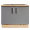 Spülenunterschrank DARIA - Schiefergrau - Artisan Eiche - 100 Cm
