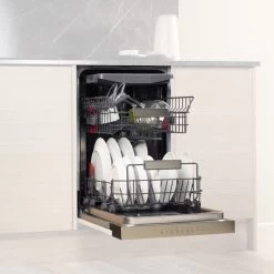 BAUKNECHT Einbau-Geschirrspüler BSBO 3O21 PF X - Silber - Teilintegriert - 45 Cm - E