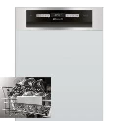 BAUKNECHT Einbau-Geschirrspüler BSBO 3023 PF X - Silber - Teilintegriert - 45 Cm - E