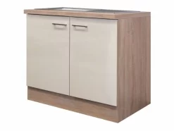 Spülenunterschrank NEPAL - Kaschmir Glanz-Sonoma Eiche - Mit Spüle - 100 Cm