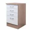 Anrichte SAMOA - Weiß-Sonoma Eiche - Schubkästen - 50 Cm