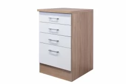 Anrichte SAMOA - Weiß-Sonoma Eiche - Schubkästen - 50 Cm