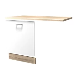 Geschirrspüler-Umbau SAMOA - Weiß-Sonoma Eiche - Mit Griff - 110 Cm