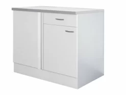 Eck-Anrichte WITO - Weiß-grau - 110 Cm