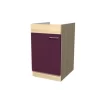 Spülenunterschrank FOCUS - Akazie - Aubergine - 50 Cm