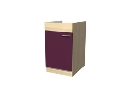 Spülenunterschrank FOCUS - Akazie - Aubergine - 50 Cm