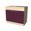 Spülenunterschrank FOCUS - Akazie - Aubergine - Mit Spüle - 100 Cm