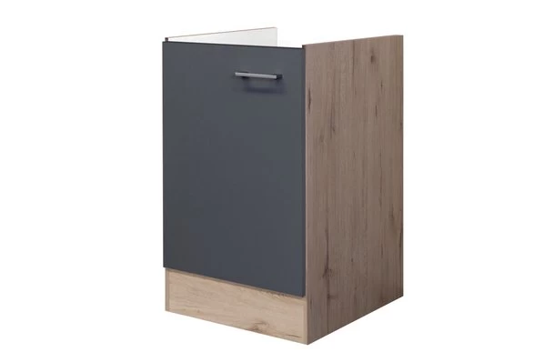 Spülenunterschrank MORENA - San Remo Eiche - Basaltgrau Matt 1 Spülenunterschrank MORENA - San Remo Eiche - Basaltgrau Matt