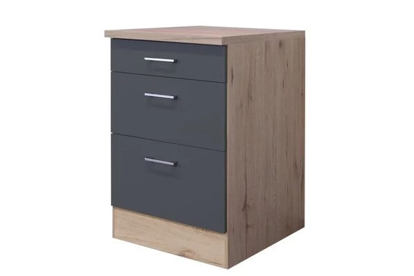 Topfschrank MORENA - San Remo Eiche - Basaltgrau Matt
