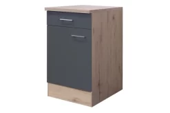 Unterschrank MORENA - San Remo Eiche - Basaltgrau Matt - 50 Cm