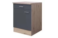 Unterschrank MORENA - San Remo Eiche - Basaltgrau Matt - 60 Cm