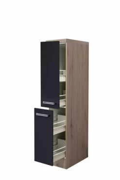 Demi-Apotheker-Schrank RISENTO - Anthrazit - San Remo Eiche - 30 Cm