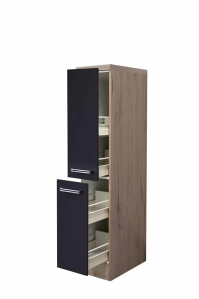 Demi-Apotheker-Schrank RISENTO - Anthrazit - San Remo Eiche - 30 Cm 1 Demi-Apotheker-Schrank RISENTO - Anthrazit - San Remo Eiche - 30 Cm