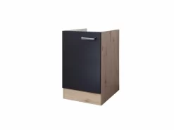 Spülenunterschrank RISENTO - Anthrazit - San Remo Eiche - 50 Cm