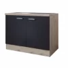 Spülenunterschrank RISENTO - Anthrazit - San Remo Eiche - Mit Spüle - 100 Cm