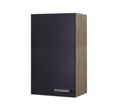 Oberschrank RISENTO - Anthrazit - San Remo Eiche - 50x89 Cm