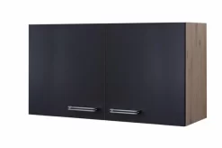 Oberschrank RISENTO - Anthrazit - San Remo Eiche - 100 Cm