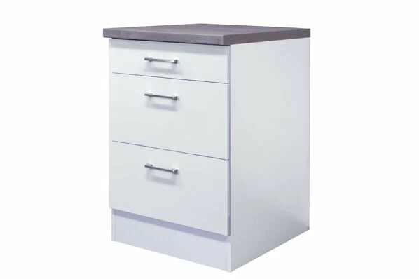 Auszugsunterschrank LUCCA - Weiß - Caledonia - 60 Cm 1 Auszugsunterschrank LUCCA - Weiß - Caledonia - 60 Cm
