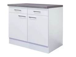 Unterschrank ELEA - Weiß-Beton - 100 Cm